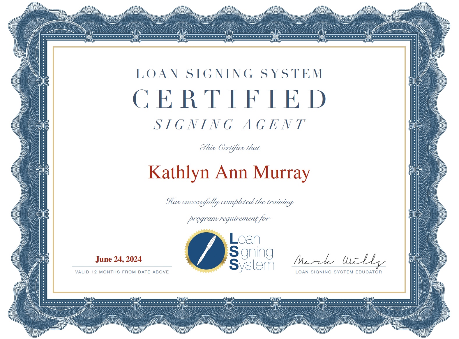 Loan Signing System (LSS) Certified Notary Signing Agent